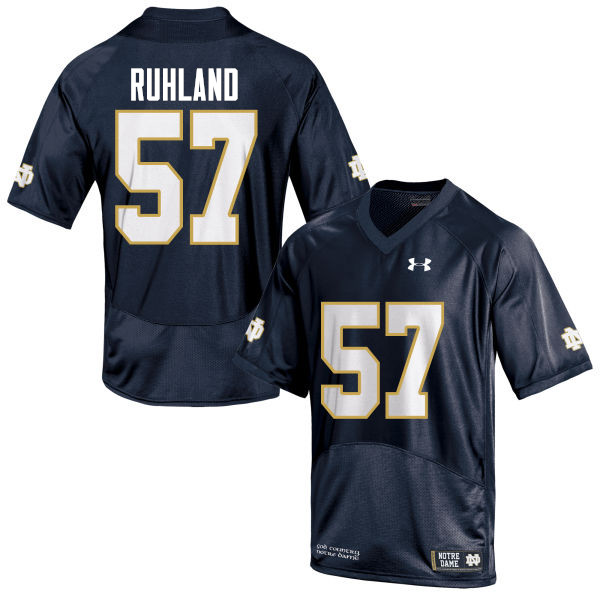 Men's NCAA Notre Dame Fighting Irish #57 Trevor Ruhland Stitched College Under Armour Authentic Navy Blue Football Jersey IH10Y87VF